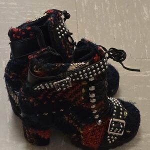 Jeffrey Campbell Multicolor Ankle Boots with Studded Details